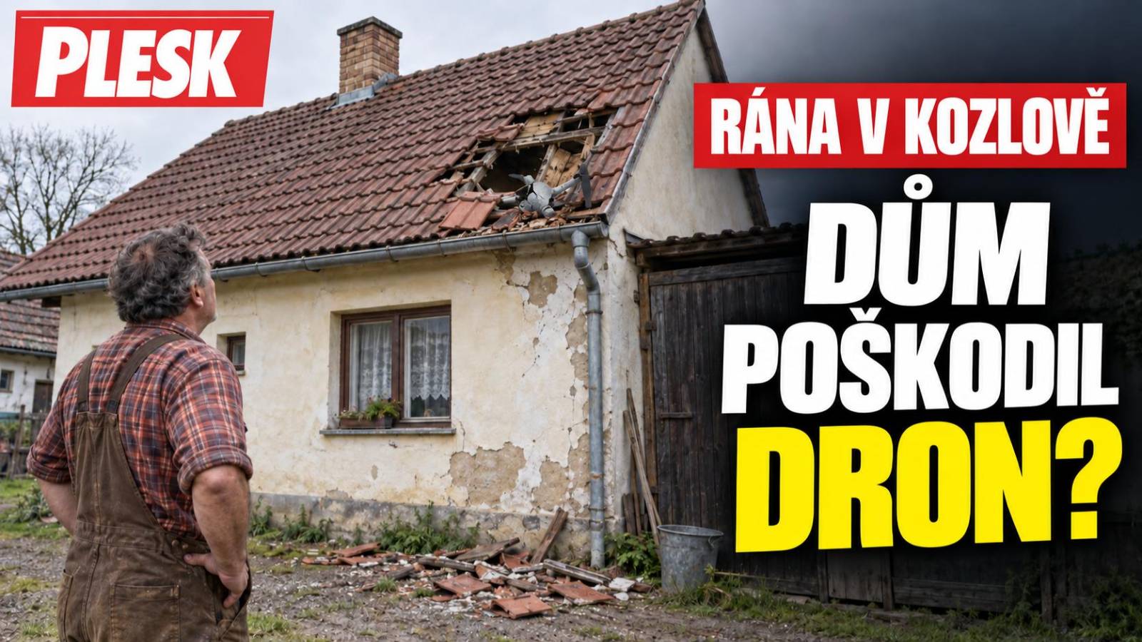 RÁNA V KOZLOVĚ! Zemědělci poškodil dům zbloudilý dron, zůstal mu jen vztek