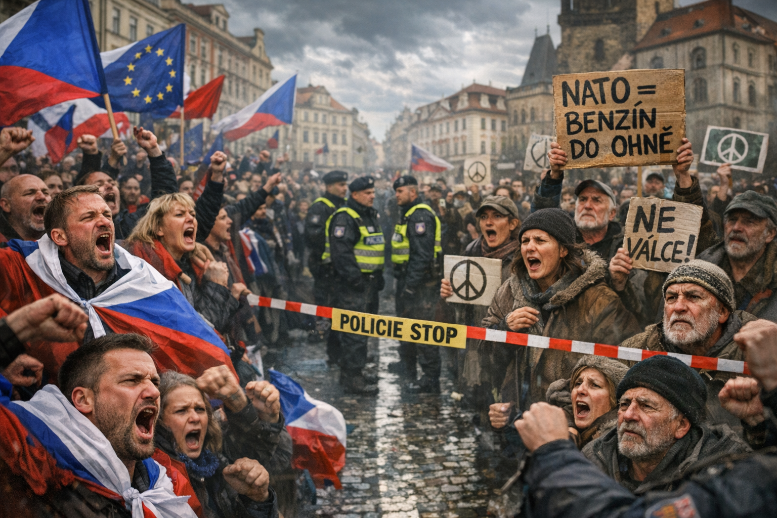 Česko v ulicích! Patrioti vs. mírotvorci, emoce tečou proudem